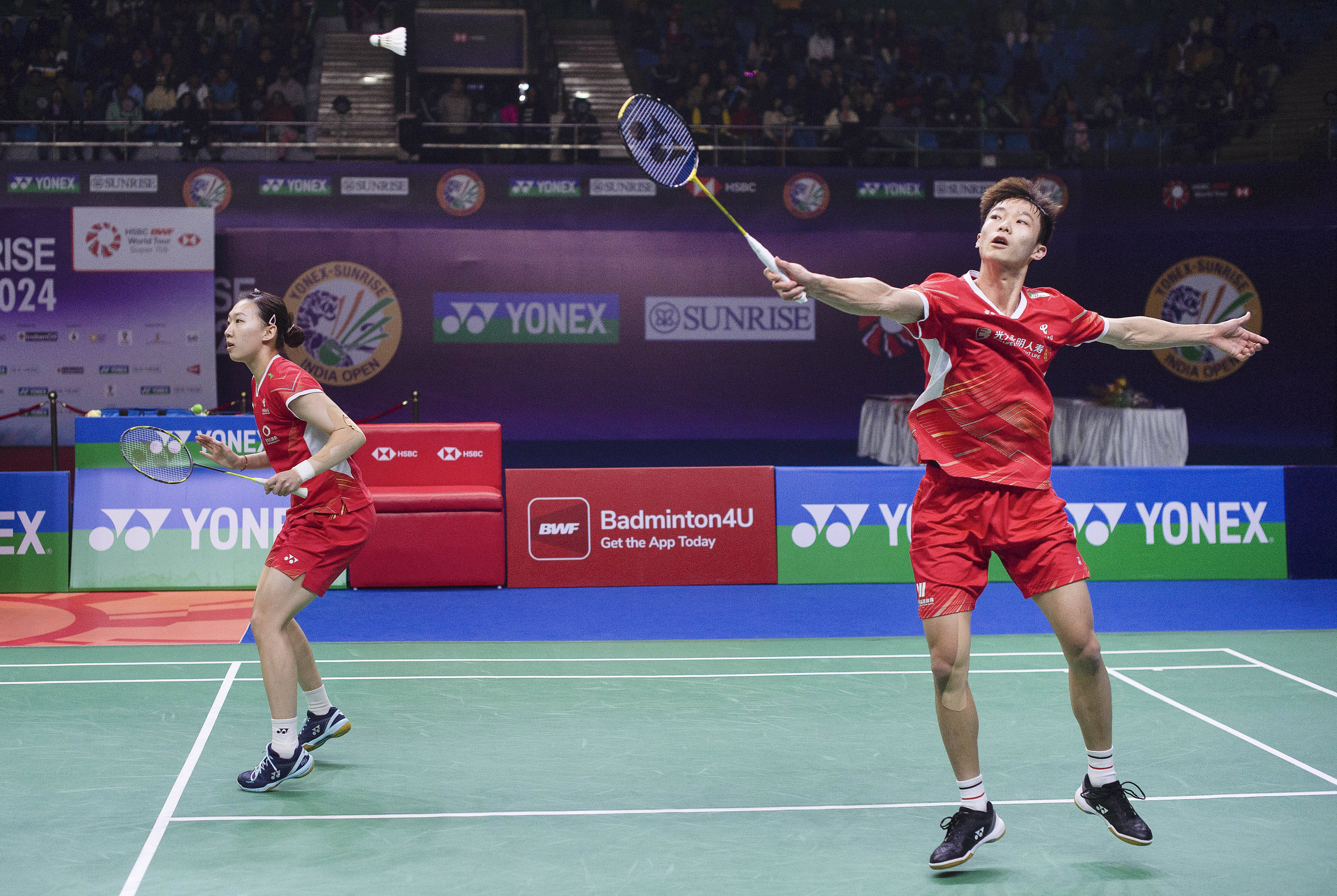 印度羽毛球队鏖战印尼羽毛球队，陶菲克高光表现